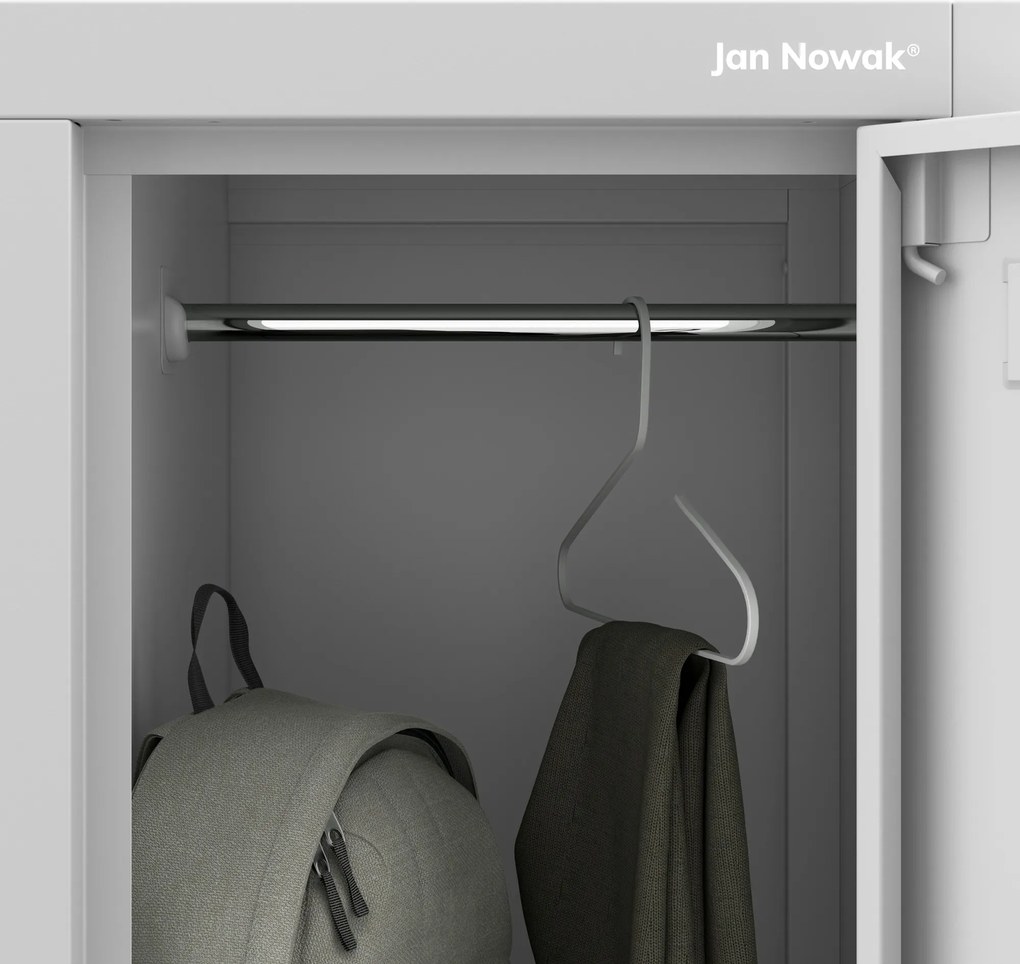 Školská BHP šatníková skriňa IGOREK, 6-dverová, 900 x 1500 x 450 mm, sivá