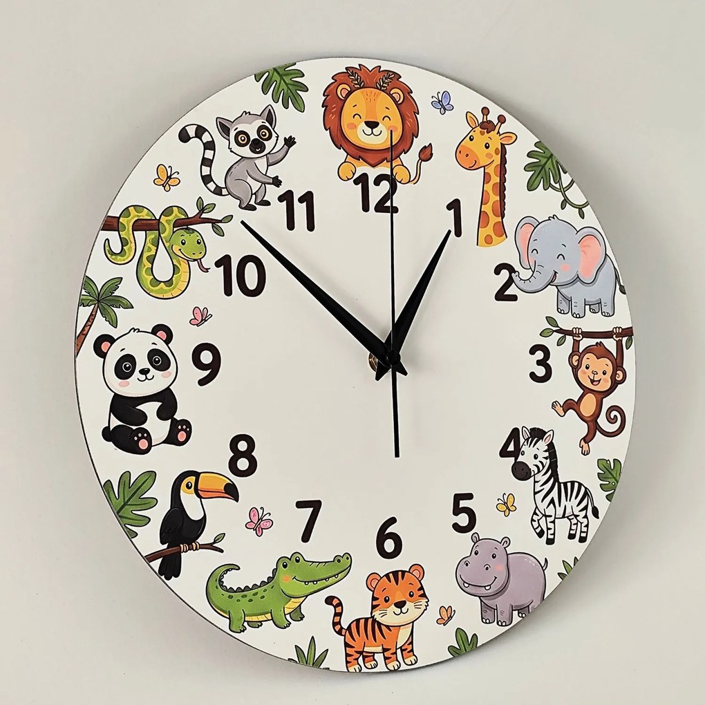 Detské nástenné hodiny so zvieratkami | TIKARI: 30 cm 4797-115355 HLC91090