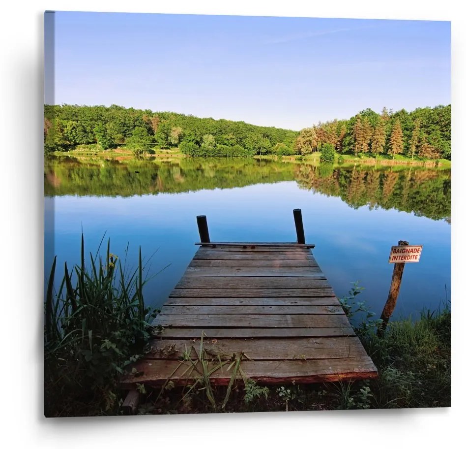 Sablio Obraz Mólo na jezere - 110x110 cm