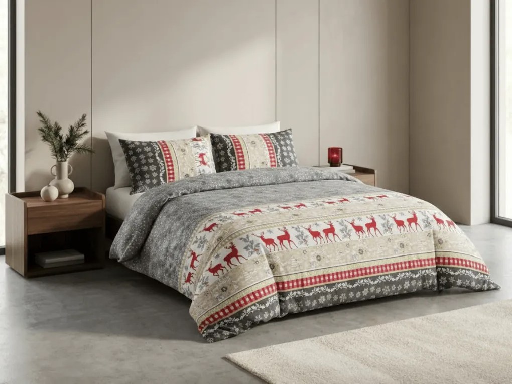 Flanelové obliečky CHRISTMAS TIME farebné Rozmer obliečky: 70 x 90 cm | 140 x 200 cm