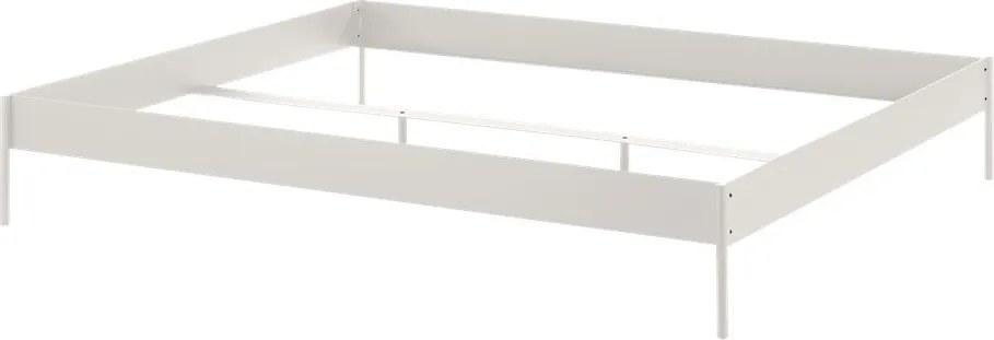Biela oceľová dvojlôžková posteľ bez čela s roštom 160x200 cm Eton Basic – noo.ma