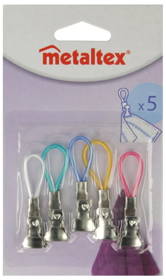 Sada 5 farebných multifunkčných úchytov na uteráky Metaltex