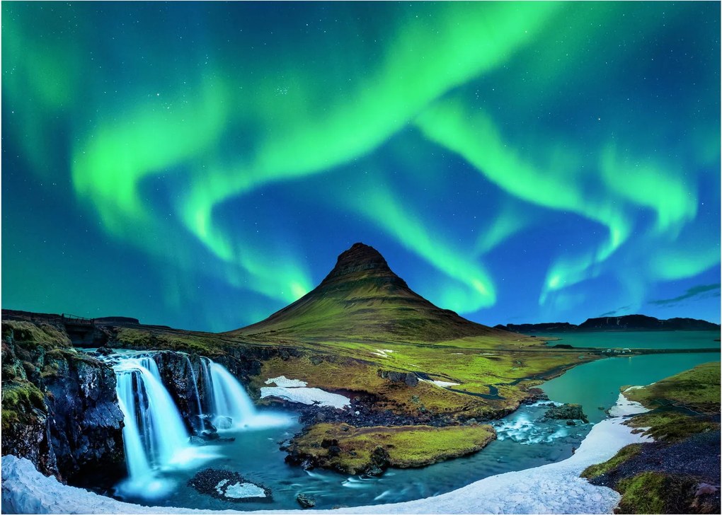 Sklenený obraz - Kirkjufell, Island (70x50 cm)