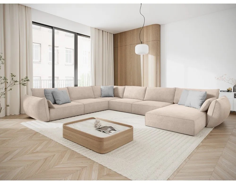 Béžová rohová pohovka (ľavý roh) Vanda - Mazzini Sofas