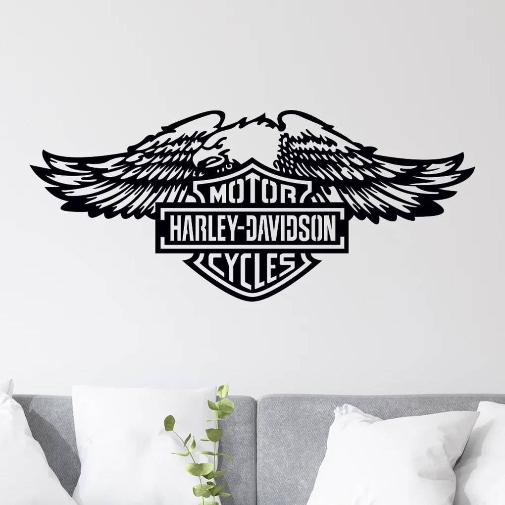 Veselá Stena Samolepka Harley Davidson orol Farba: fialová, Veľkosť: 60 x 26 cm