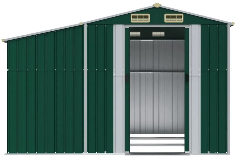 Záhradná kôlňa zelená 277x279x179 cm pozinkovaná oceľ