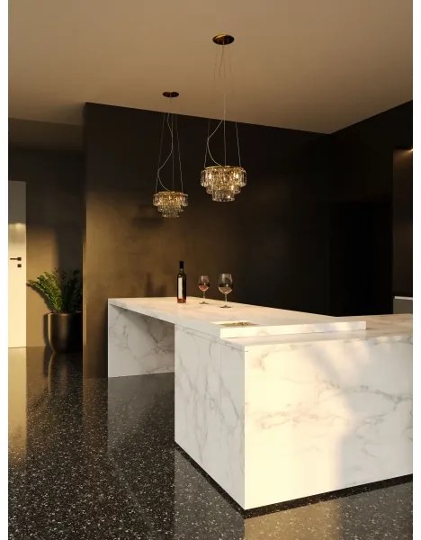 MAXLIGHT P0423 - Luster na lanku MONACO 9xG9/40W/230V pr. 42 cm zlatá