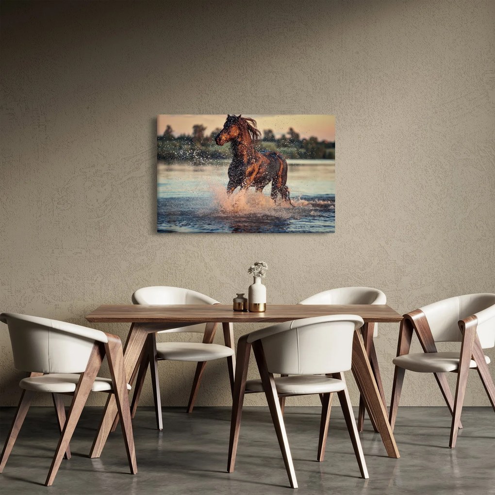 Obraz - Bežiaci kôň (90x60 cm)