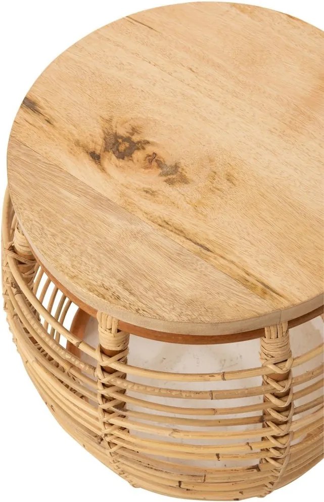 Prírodný ratanový odkladací stolík Ana Rattan Natural - Ø 40*48 cm