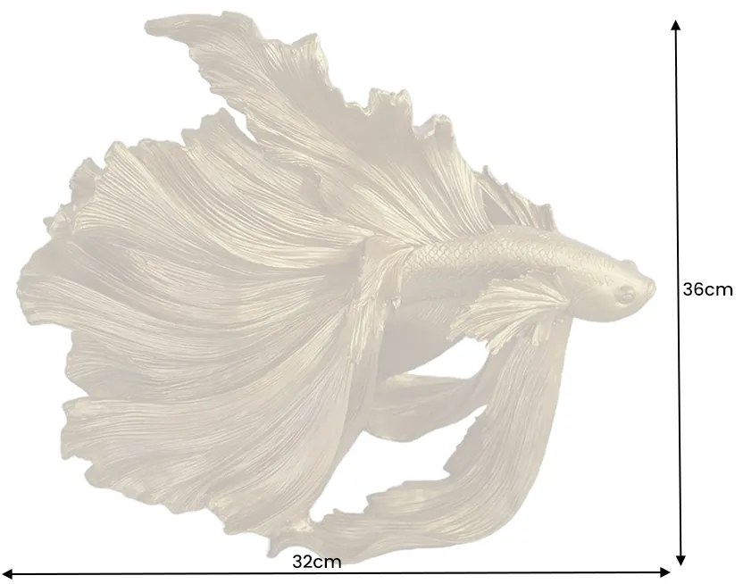 Ozdobná rybka Crowntail 35cm zlatá