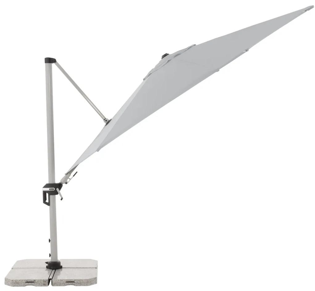 Doppler ACTIVE 370 cm - výkyvný záhradný slnečník s bočnou tyčou světle šedý (kód farby 827)