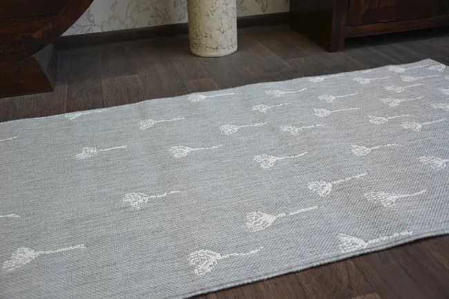 Koberec SIZAL FLAT 48779/637 Kvety sivý/krém
