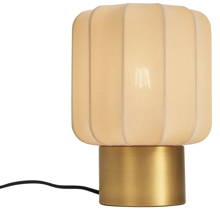 Japandi stolná lampa zlatá s béžovým tienidlom - Pluni