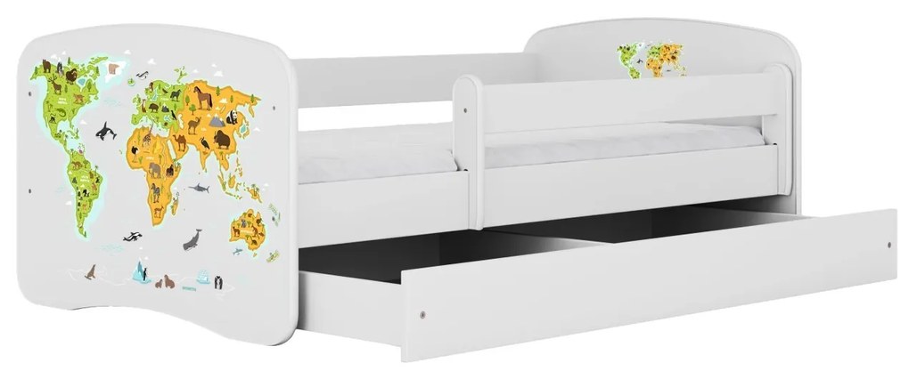Detská posteľ Babydreams mapa sveta biela