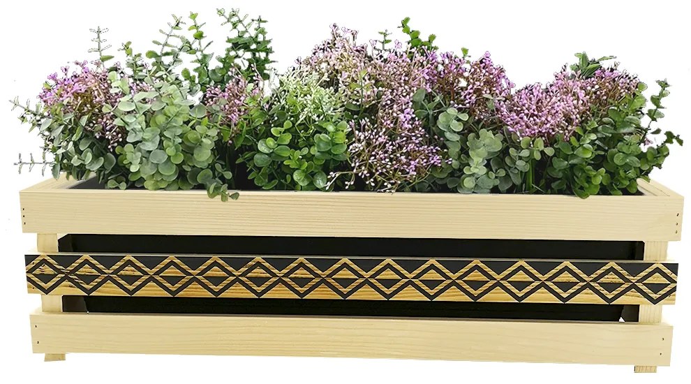 AMADEA Drevený obal s hrantíkom a motívom kosoštvorcov, 62x21,5x17cm Český výrobok