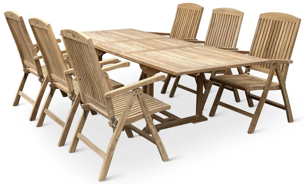 Noela Záhradný drevený set 1+6 pre 6 osôb Faisal II. hranatý