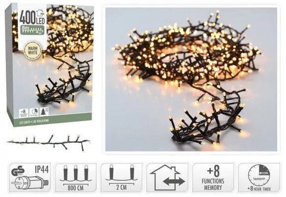 Svetelná vianočná reťaz Twinkle 8 m, 400 LED