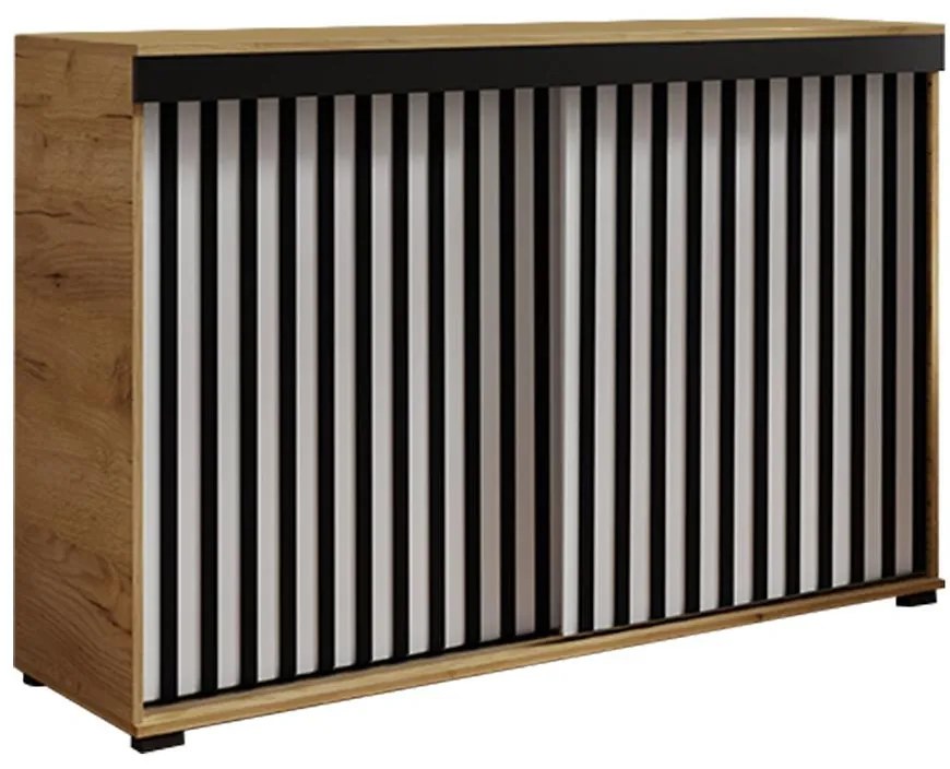 Komoda Malani duplo 120 craft+biela+čierna