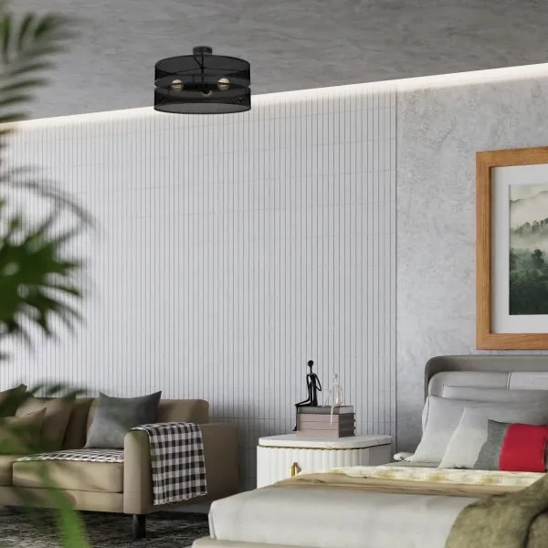 Prisadený luster GLUM 3xE27/60W/230V čierna