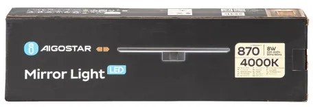 Aigostar - LED kúpeľňové osvetlenie zrkadla LED/8W/230V 4000K 40 cm IP44 čierna