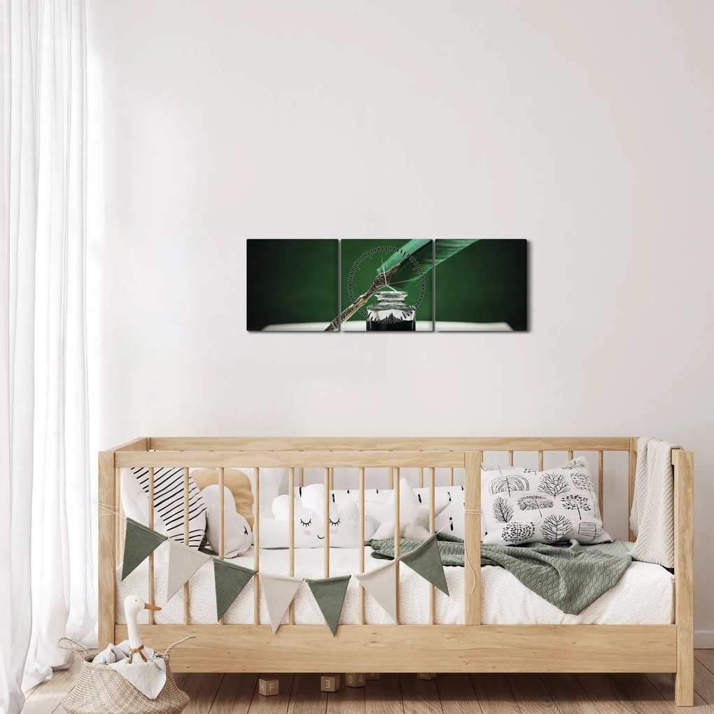 Obraz písacieho pera (s hodinami) (90x30 cm)