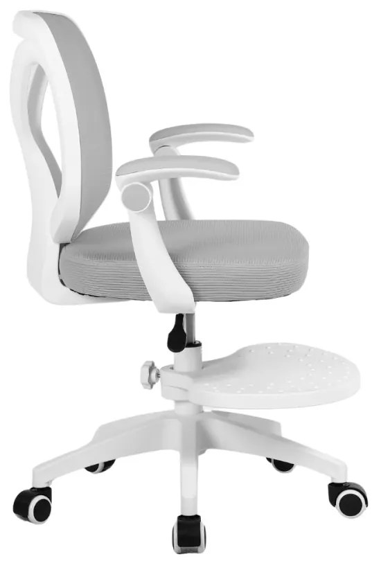 Detská otočná stolička Neoseat JUNI 010 s podnožou — látka, sivá