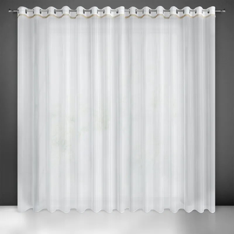 DECOREUM záclona s dekoračnou stuhou 300 cm x 250 cm biela 100 % polyester Rozmer textilu: 300 cm x 250 cm 50305