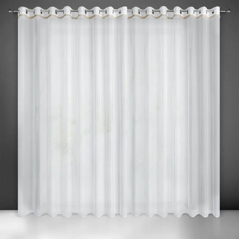 DECOREUM  záclona s dekoračnou stuhou 300 cm x 250 cm biela 100 % polyester Rozmer textilu: 300 cm x 250 cm 50305