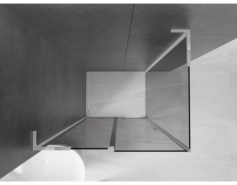 Mexen Velar L, sprchový kút s posuvnými dverami 120 x 85 cm, 8mm šedé sklo, chrómová, 871-120-085-43-01