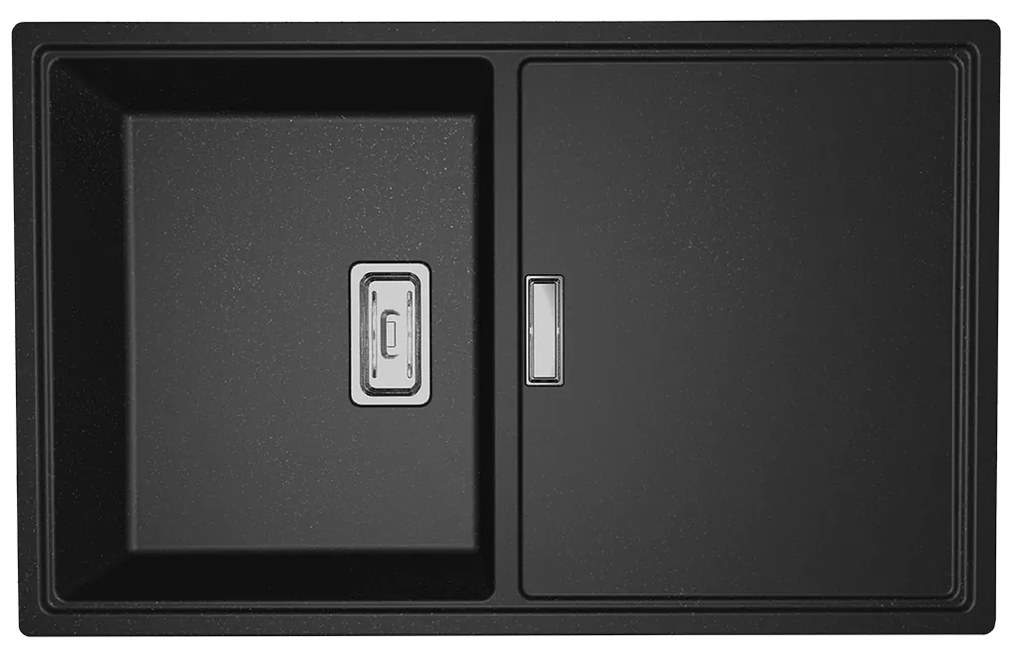 Laveo Tonga, 1-komorový granitový drez 800x500x190 mm, čierna, LAV-SPT_711Y