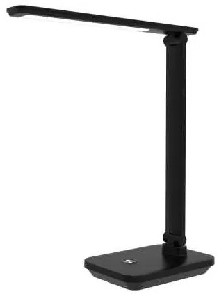 Stolná lampa Platinet 5 W, silná batéria + USB, čierna