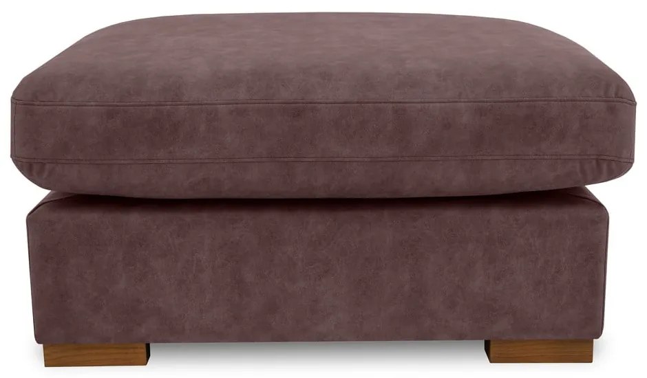 Tmavohnedá podnožka z imitácie kože Hamburg – Scandic