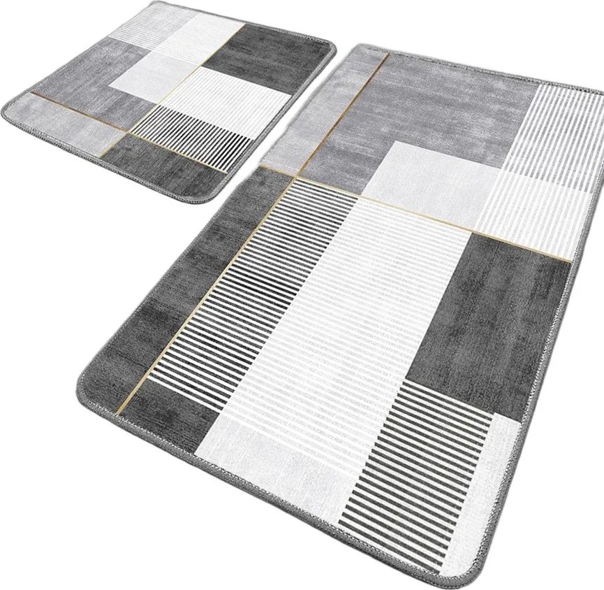 Sivé kúpeľňové predložky v súprave 2 ks 60x100 cm Pendor – Foutastic