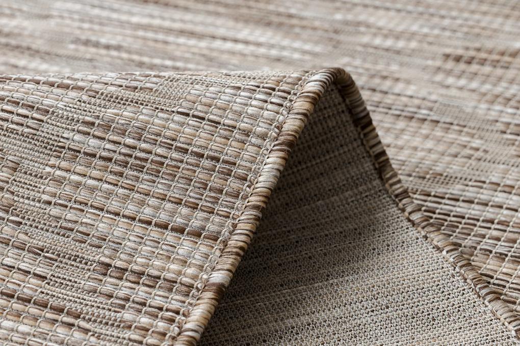 Šnúrkový koberec SIZAL PATIO 3069 vzor marocká mreža, plocho tkaný, béžový