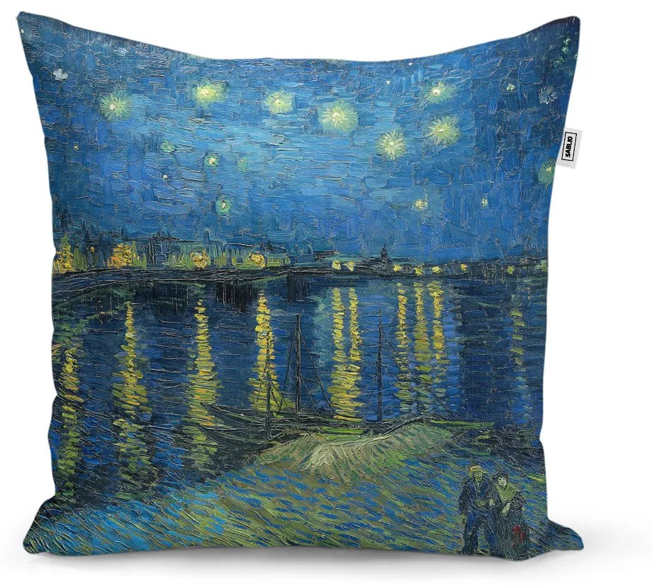 Sablio Vankúš Hviezdna noc nad Rhônou - Vincent van Gogh - 40x40 cm