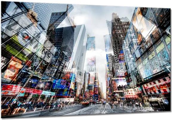 Obraz na skle Styler - Time Square 120x80 cm