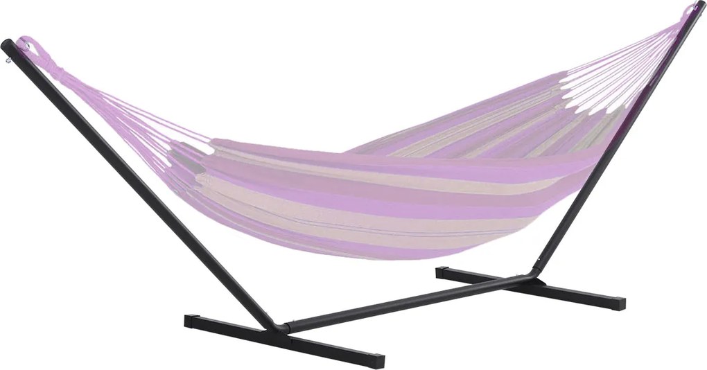 Houpací stojan Outsunny na hamaky – Stojan s hákmi, záhradný/plážový kovový, 360 x 92 x 112 cm, do 120 kg | Aosom