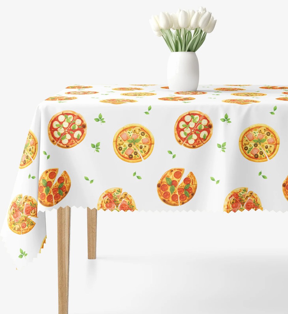 Goldea hranatý teflónový obrus - lahodná pizza 80 x 80 cm