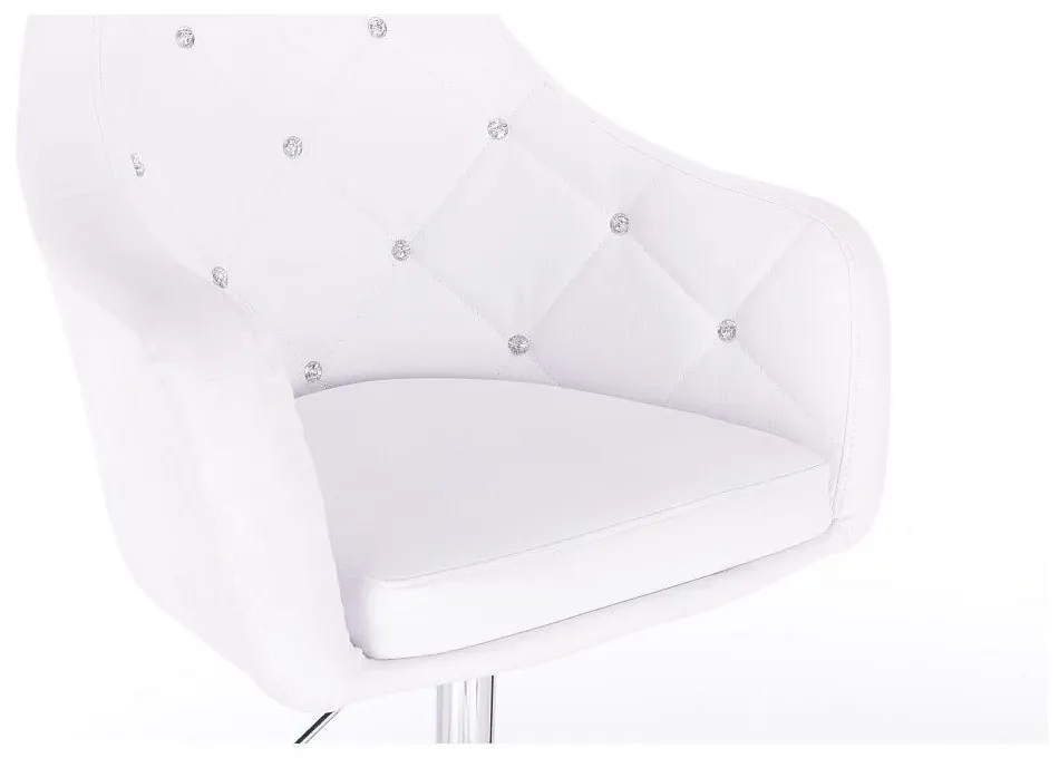 LuxuryForm DESIGN Barová stolička ROMA na zlatom tanieri - biela