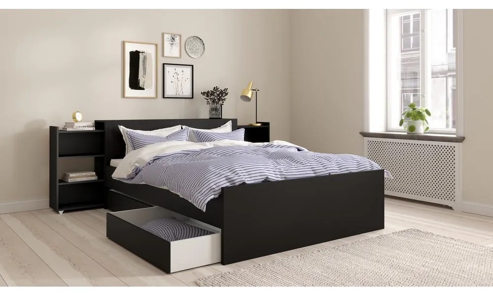 Čierna dvojlôžková posteľ 160x200 cm Naia – Tvilum