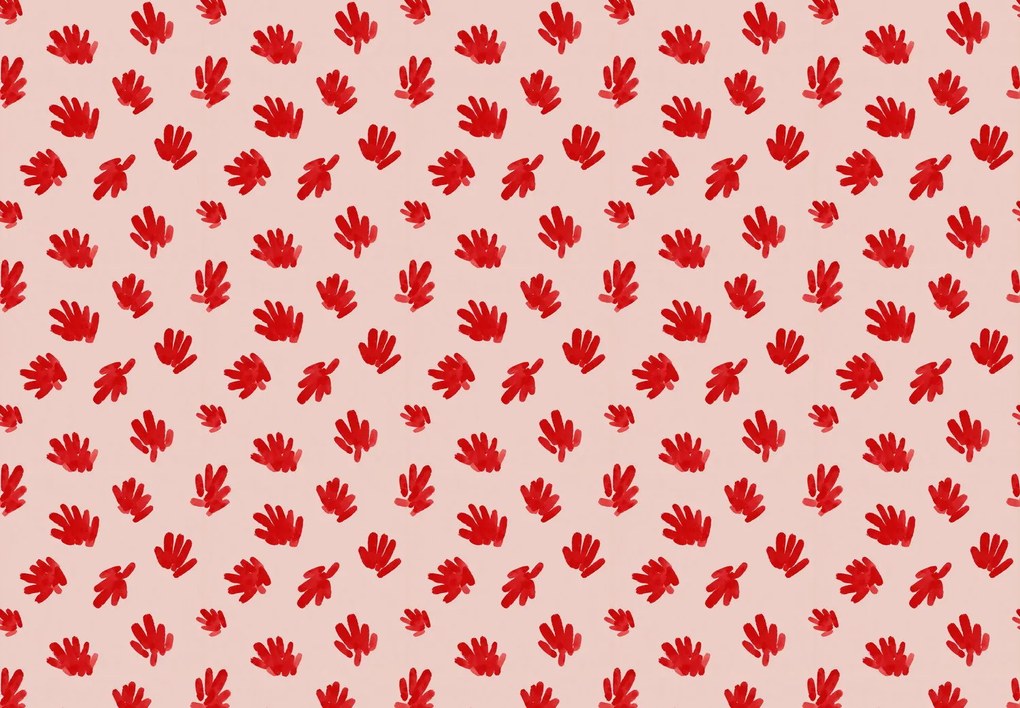 Fototapeta - Abstraktné červené odtlačky (147x102 cm)