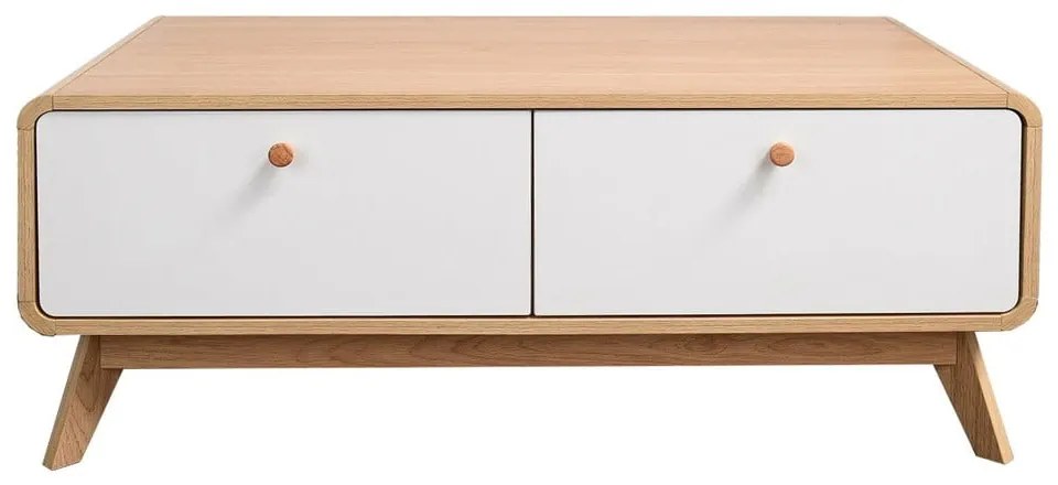 TV stolík v dekore duba v bielo-prírodnej farbe 100x40 cm Caitlin – Støraa