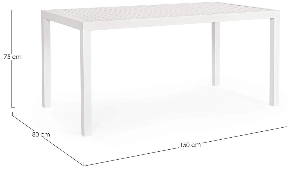 Záhradný stôl linde 150 x 80 cm biely MUZZA
