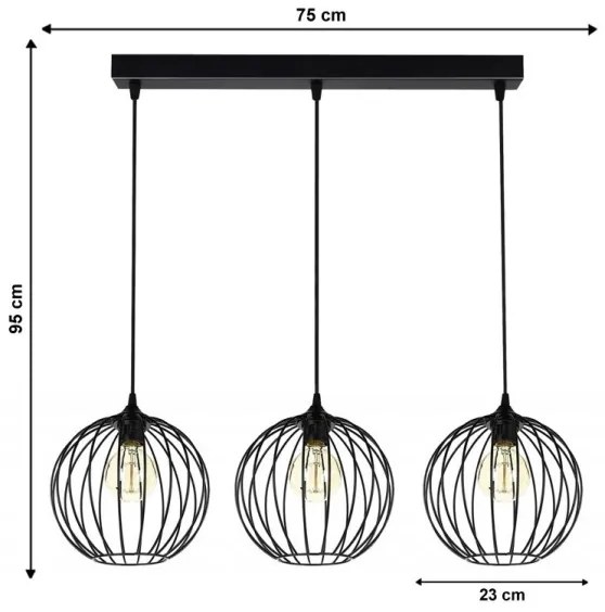 Luster na lanku MATT 3xE27/60W/230V