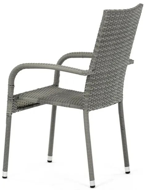 Autronic Záhradná stolička, kov, polyratan, sivá, AZ C-S2114 GREY