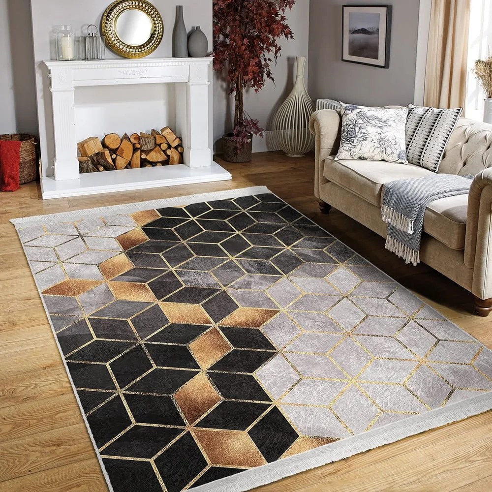 Koberec v sivo-zlatej farbe 160x230 cm - Mila Home