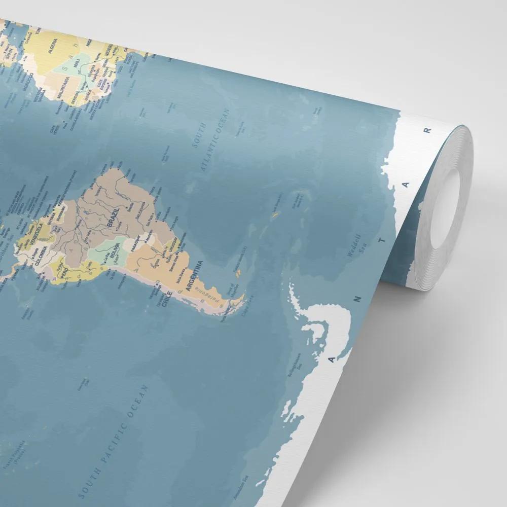 Samolepiaca tapeta podrobná moderná mapa