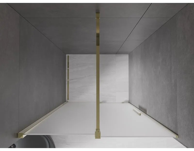 Mexen Velar, posuvné sprchové dvere do otvoru 110 cm, 8mm sklo námraza, zlatá lesklá, 871-110-000-31-50