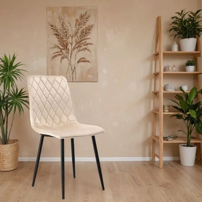 Jedálenská stolička DEXTER zamatová, béžová