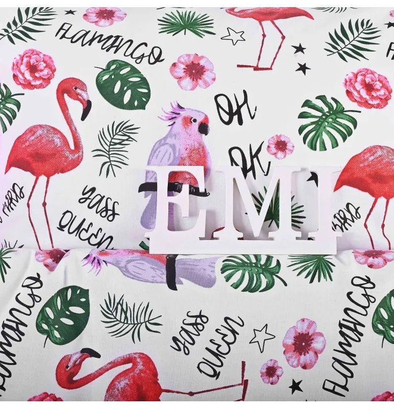 Obliečky detské bavlnené Plameniaky EMI, Detský set 90x130 + 45x65